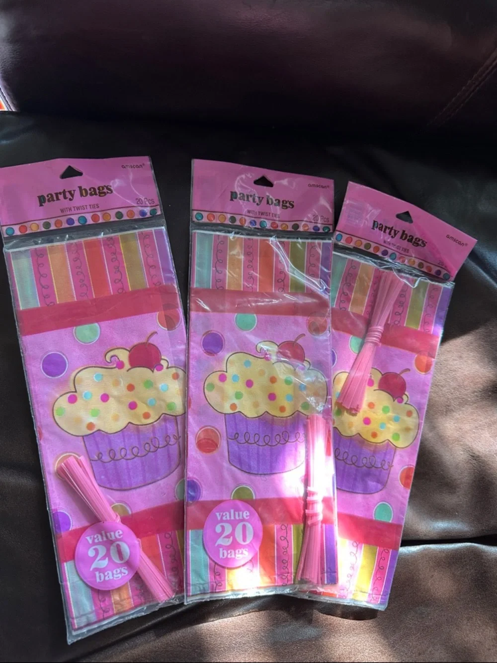 New Bundle of Pink Cupcake Party Bags